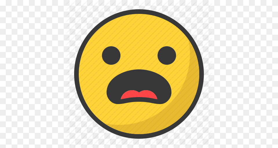 Emoji Emoticon Sad Scared Surprised Icon, Disk Png Image