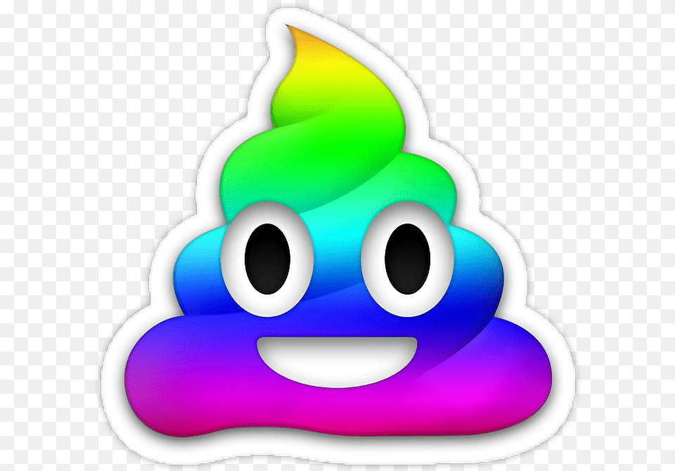 Emoji Emoticonos Whatsapp Rainbow Rainbow Poop Poop Emoji, Cream, Dessert, Food, Ice Cream Png Image