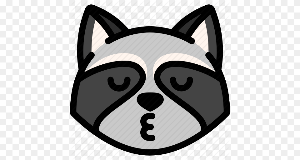 Emoji Emotion Expression Face Feeling Kiss Raccoon Icon, Animal, Pet, Canine, Mammal Free Transparent Png