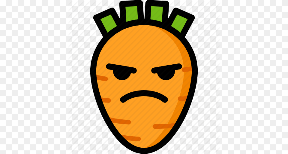 Emoji Emotion Expression Face Feeling Mad Icon, Carrot, Food, Plant, Produce Free Png