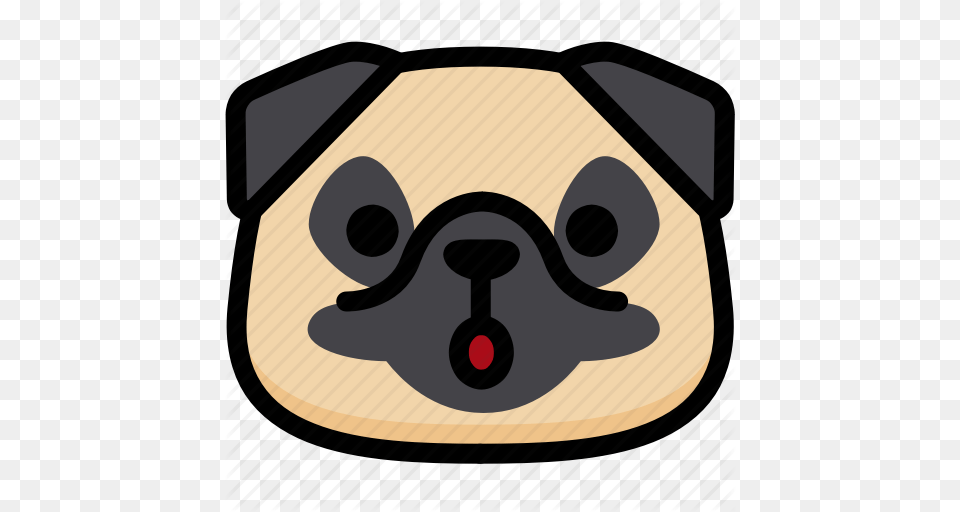 Emoji Emotion Expression Face Mouth Open Pug Icon, Snout, Animal, Canine, Dog Free Png Download