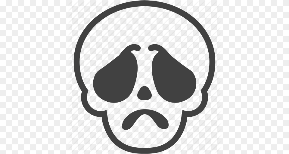 Emoji Emotion Face Gloomy Sad Skull Sorry Icon, Stencil, Accessories, Sunglasses, Head Png