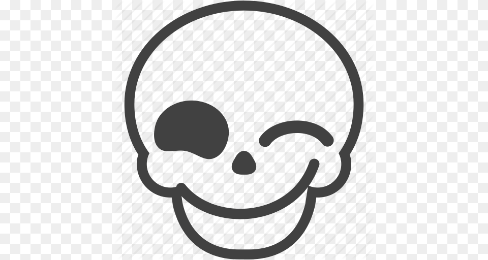Emoji Emotion Face Skull Smile Smiley Wink Icon, Stencil Free Png Download