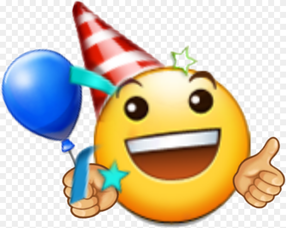Emoji Emotions Birthday Happy Happybirthday Sticker Fre, Clothing, Hat, Balloon, Party Hat Png
