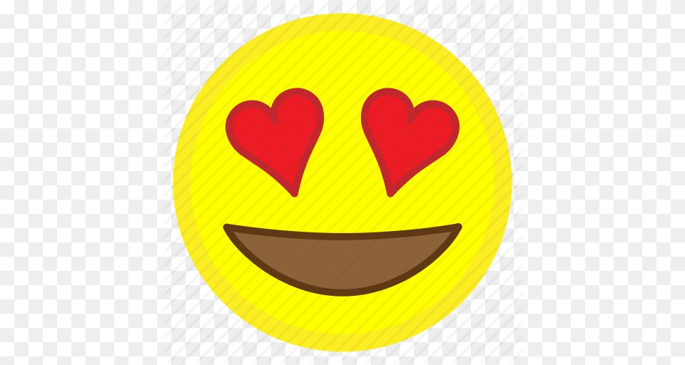 Emoji Eyes Face Heart Hovytech Love Smiling Icon, Logo, Disk Png Image
