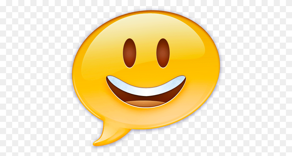 Emoji Face Happy Ichat Icon, Cutlery, Food, Fruit, Plant Png Image