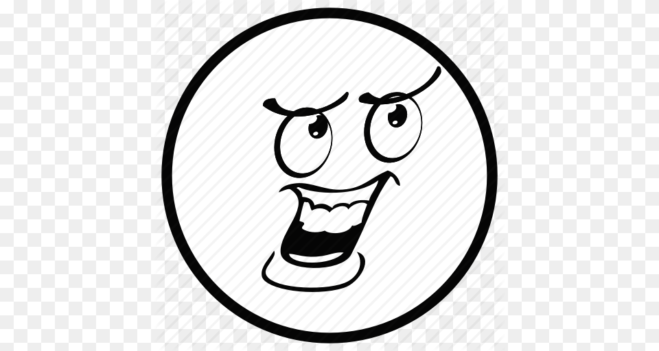 Emoji Face Monochrome Smiley White Icon, Stencil, Sticker Free Png Download
