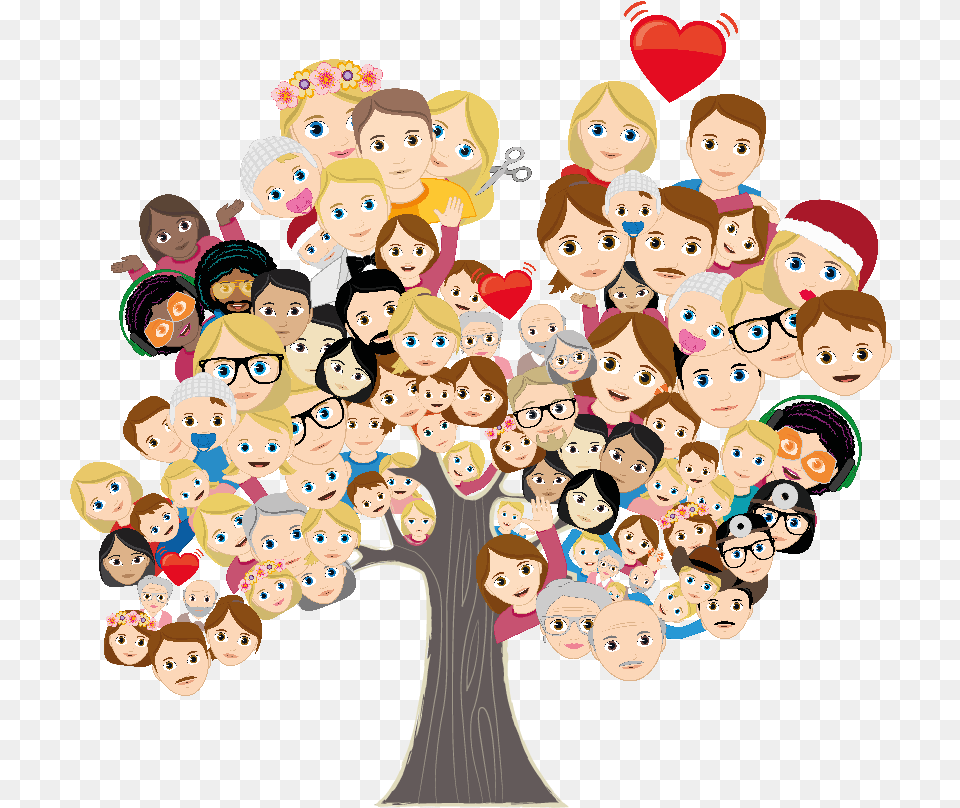 Emoji Family Tree Emoji, Art, Baby, Person, Collage Free Transparent Png