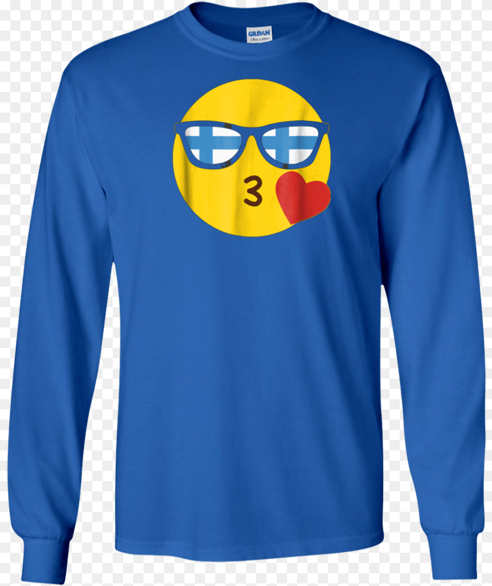 Emoji Finland T Shirt Finnish Flag Sunglasses Funny T Shirt, Clothing, Long Sleeve, Sleeve, Adult Free Png