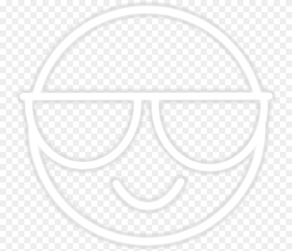 Emoji Glow Smile Neon White Sticker Freetoedit Circle, Logo, Machine, Wheel, Accessories Free Png