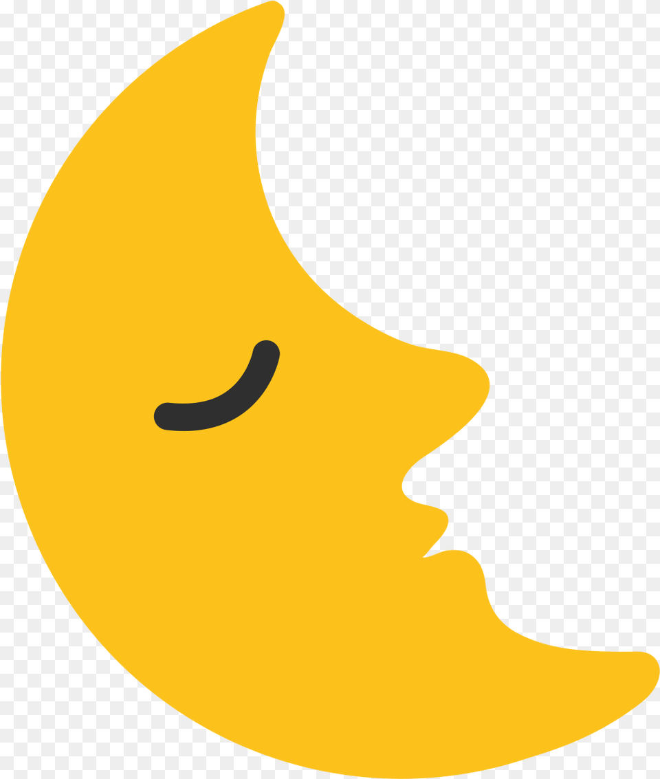 Emoji Half Moon With Face, Astronomy, Nature, Night, Outdoors Free Transparent Png