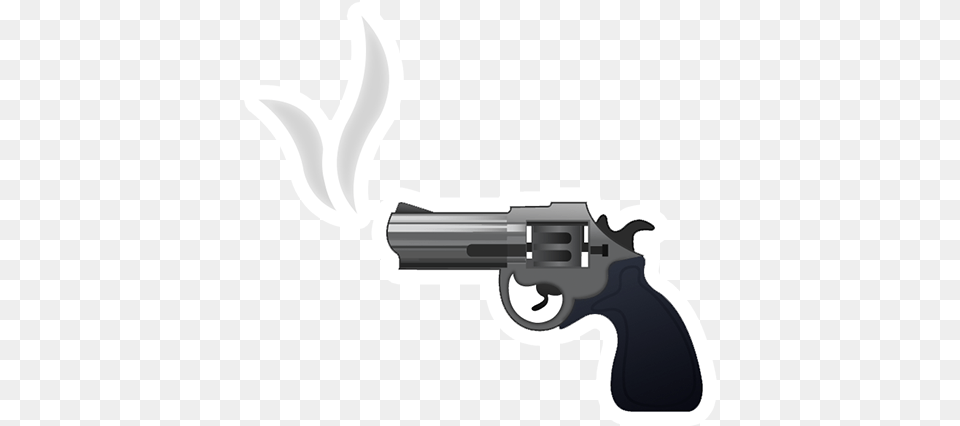 Emoji Handgun Revolver Pistol Gun Emoji, Firearm, Weapon, Smoke Pipe Free Png Download