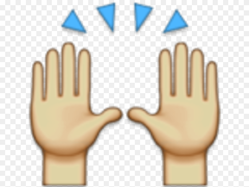Emoji Hands Hands Raised Emoji, Cutlery, Fork, Body Part, Hand Free Png Download