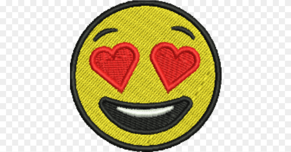 Emoji Heart Eyes Iron On Patch Emoji Science, Logo, Badge, Symbol, Hockey Png Image