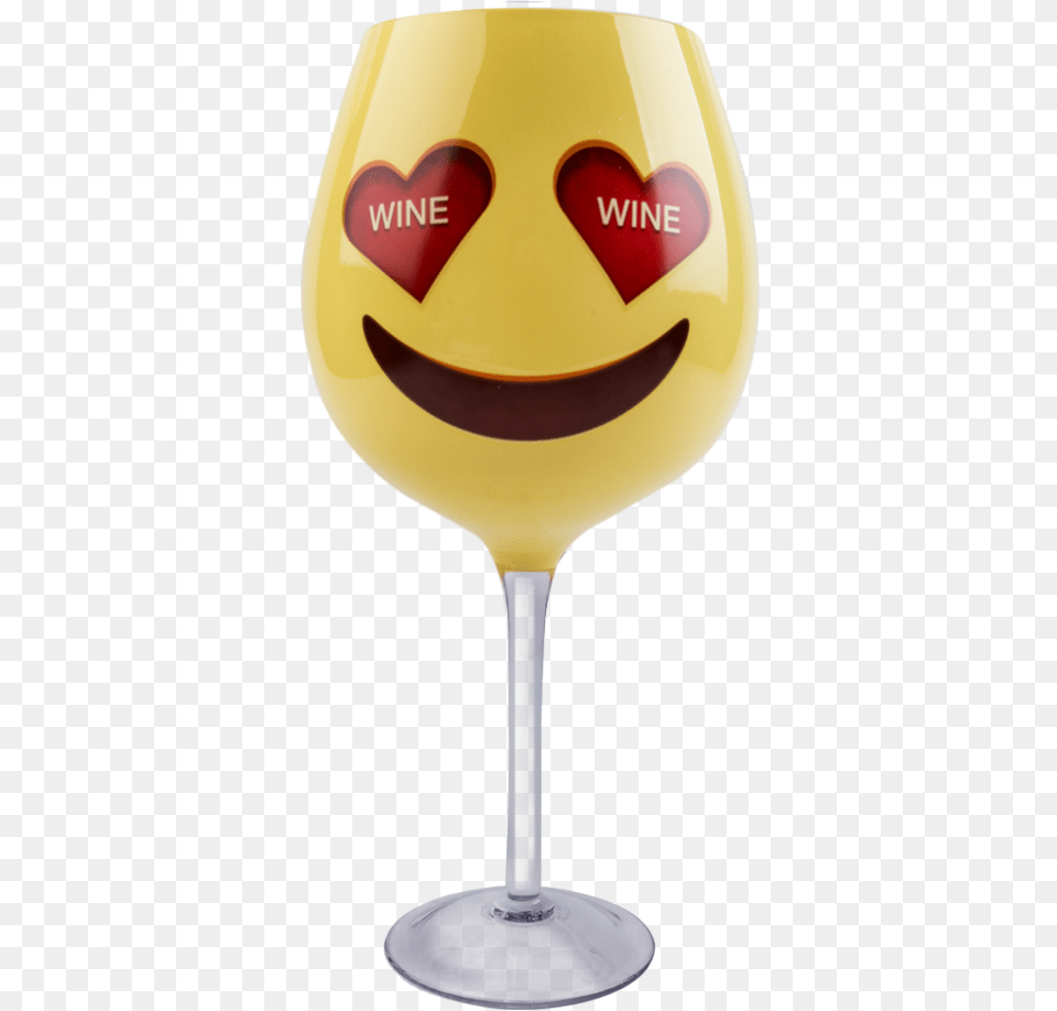 Emoji Heart Eyes Xl Wine Glass Wine Glass Emoji, Alcohol, Beverage, Liquor, Wine Glass Png