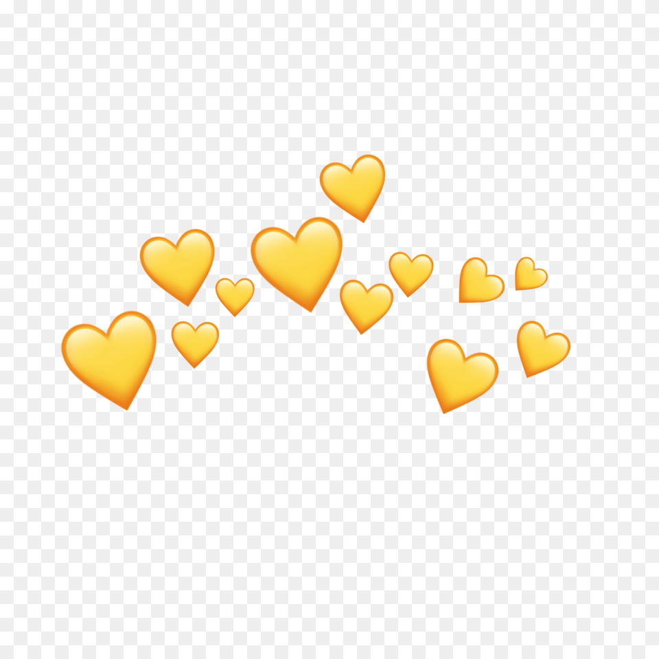 Emoji Heart Hearts Crown Yellow Tumblr, Symbol Png