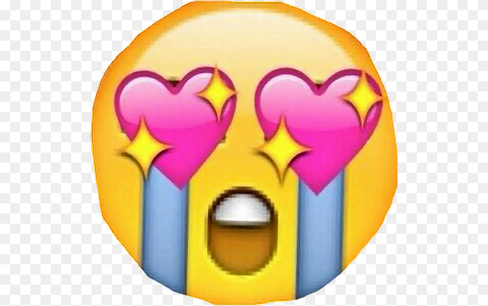 Emoji Heart Tears Bynisha Pink Tumblr Overlays Emoji, Balloon, Face, Head, Person Free Png