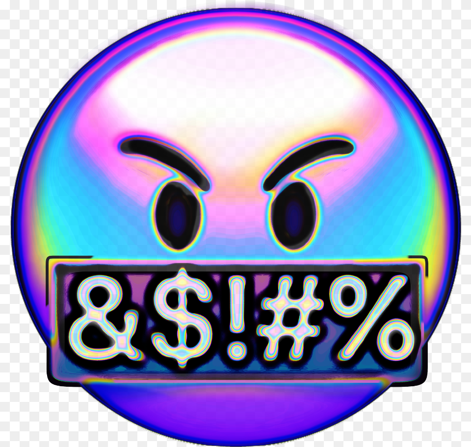 Emoji Holo Transparent Holographic Freetoedit Graphic Design, Light, Purple, Disk, Sphere Free Png Download