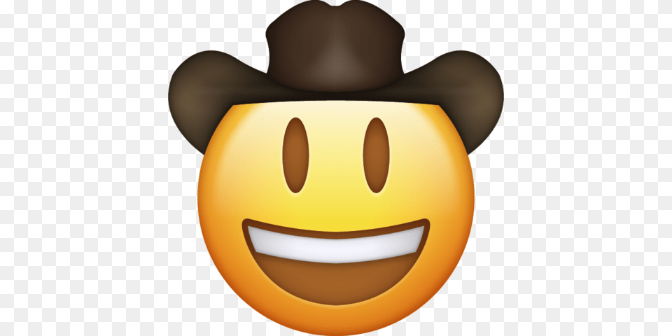 Emoji Icon Cowboy Emoji Large, Clothing, Hat, Food, Plant Png Image