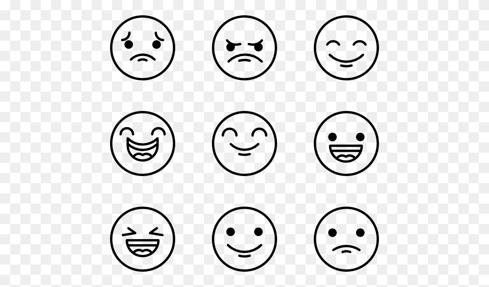 Emoji Icon Packs, Gray Free Png Download