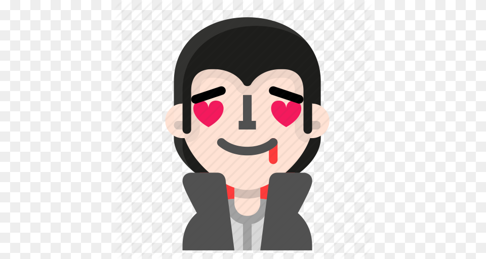 Emoji In Love Vampire Icon, Face, Head, Person, Photography Free Png Download