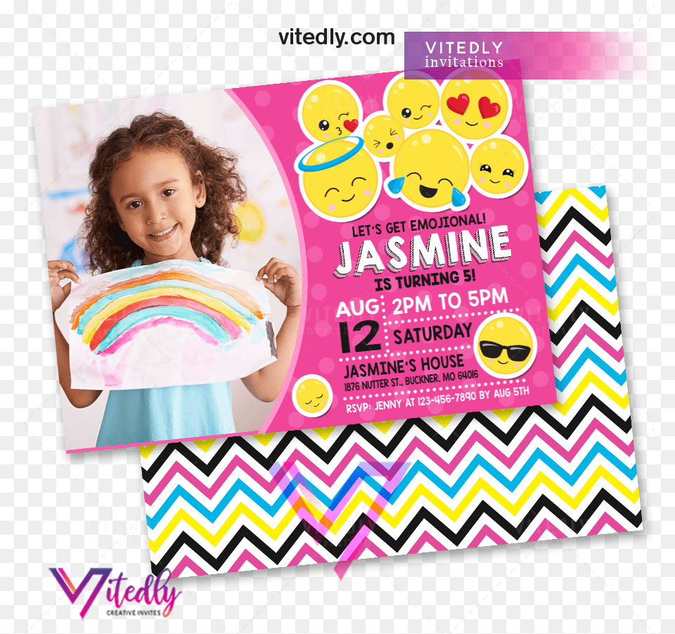Emoji Invitation With Photo Emoticons U2013 Vitedly Girl, Advertisement, Poster, Child, Female Free Transparent Png