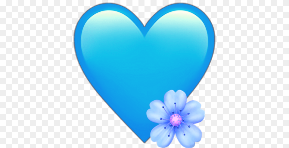Emoji Iphone Blue Flower Heart Tumblr Beautiful Blue Flower Emoji Iphone, Petal, Plant, Balloon Png Image