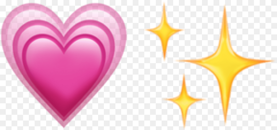 Emoji Iphone Emojiiphone Corazon Heart Brillo Background Hearts Emoji Transparent, Symbol Free Png