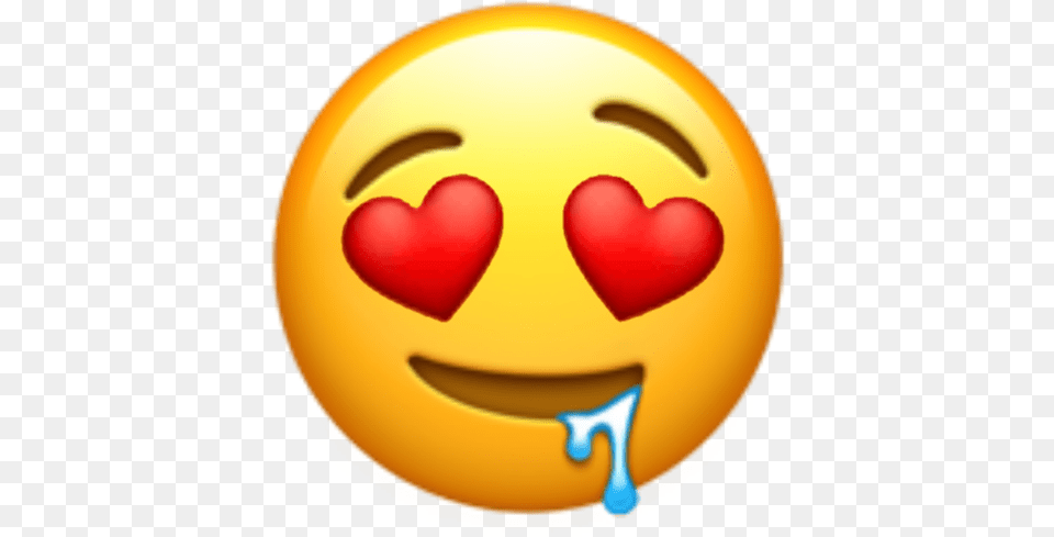 Emoji Iphone Iphoneemoji Iphoneemojis Heart Eyes Drool Emoji, Clothing, Hardhat, Helmet Free Png