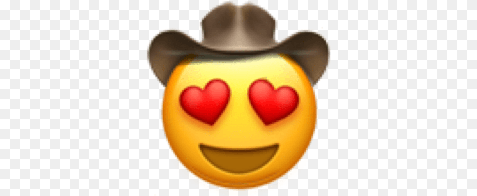 Emoji Iphone Yeehaw Love Cowboy Vaquero Amor Heart Eyes Emoji With Drool, Clothing, Hat, Hardhat, Helmet Free Png