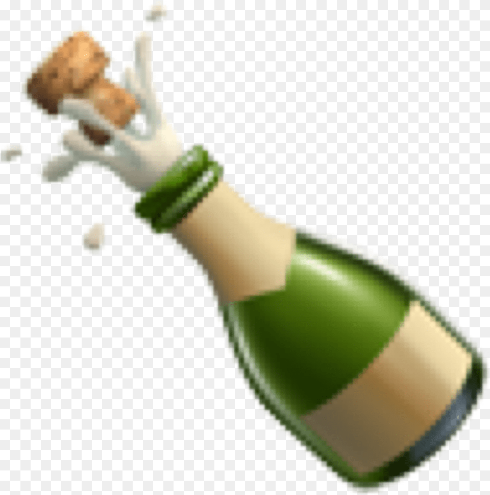 Emoji Iphoneemoji Champagne Bottle Food Dinner Transparent Background Champagne Emoji, Smoke Pipe, Cork Png