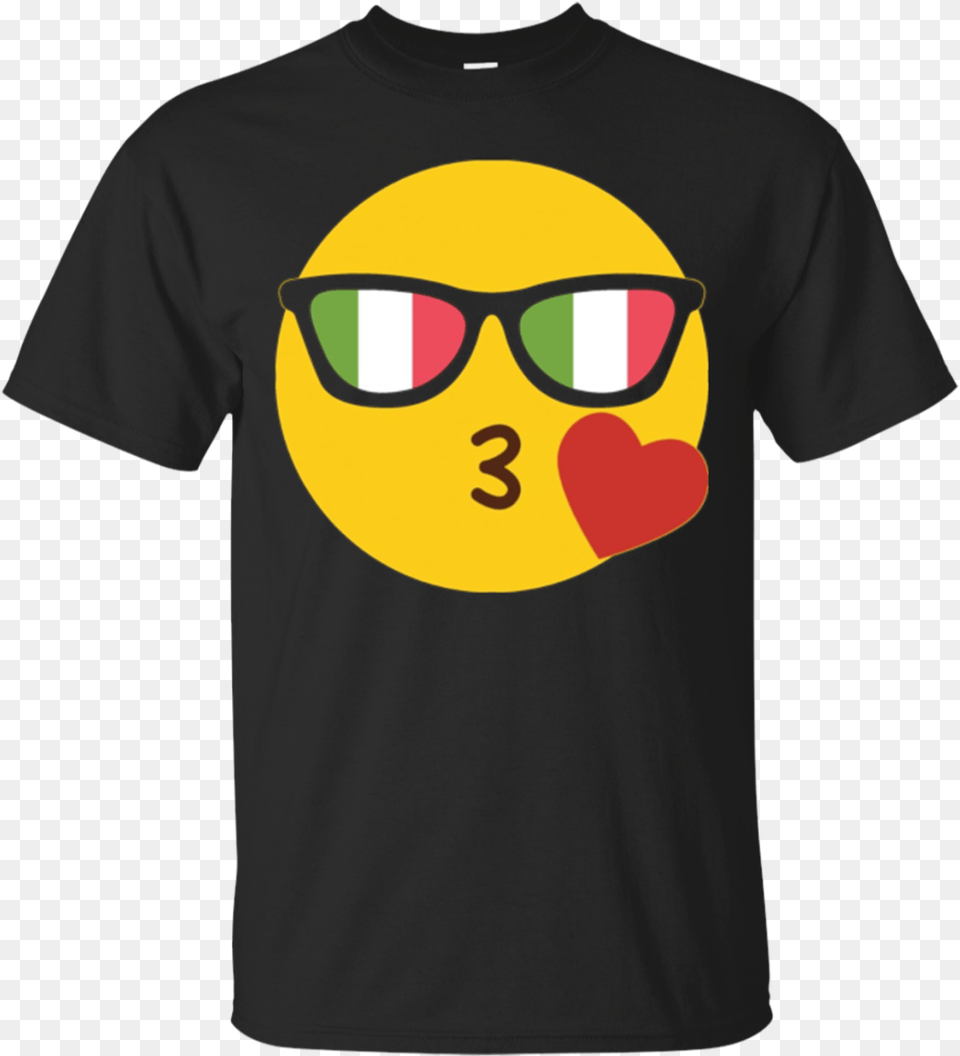 Emoji Italy T Shirt Italian Italia Flag Sunglasses Funny History Teacher Shirts, Clothing, T-shirt, Accessories, Glasses Png Image