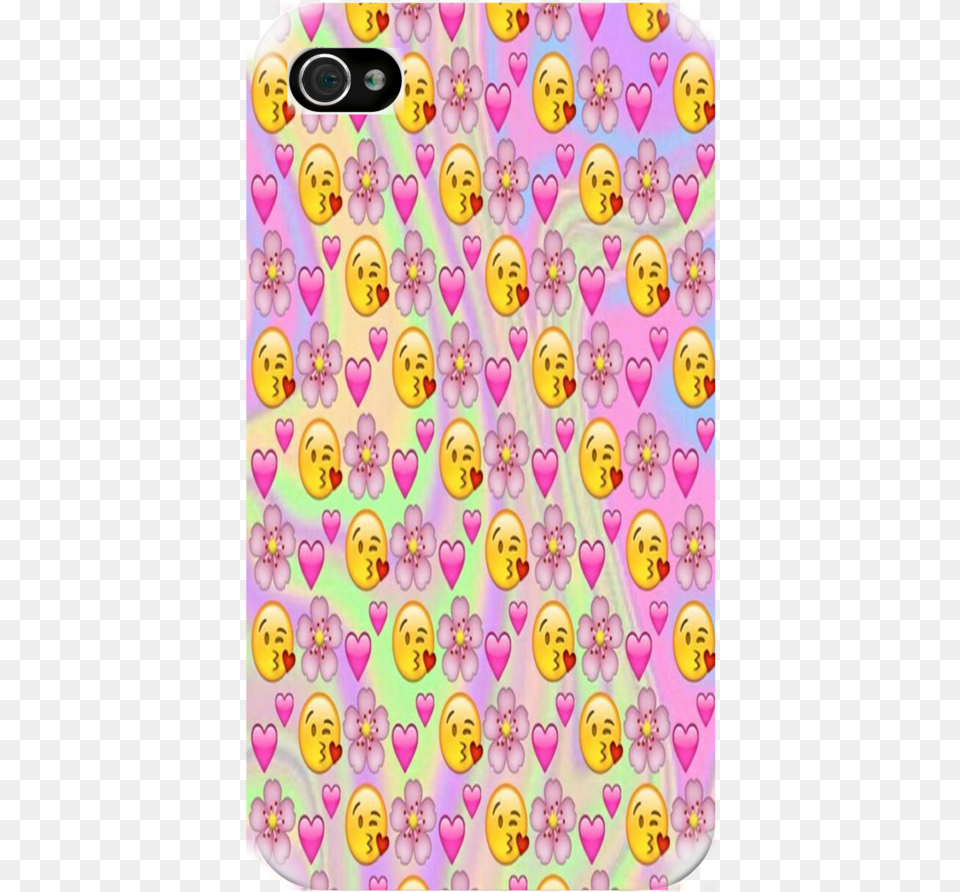 Emoji Kiss N Flowers Iphone Ipod Or Galaxy Case Iphone, Pattern Free Png Download