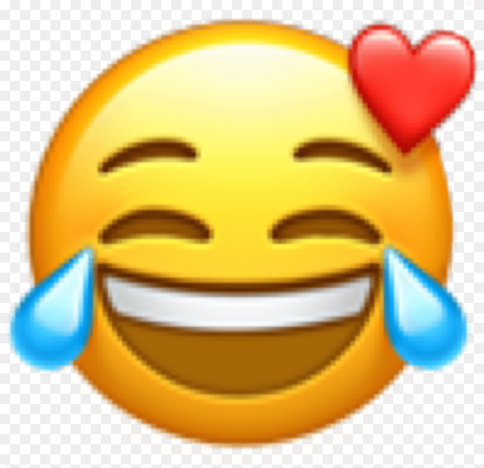Emoji Laugh Love Crying Smiling Heart Sticker By Gg Laughing Emoji With Hearts, Helmet, Balloon, Face, Head Free Png Download