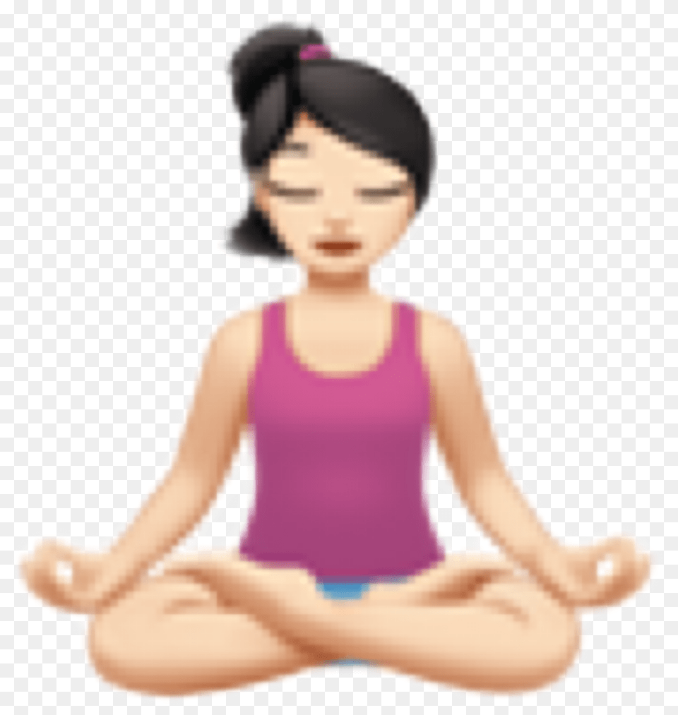 Emoji Meditation Girl Hobby Entspannung Yoga, Child, Female, Person, Working Out Free Png