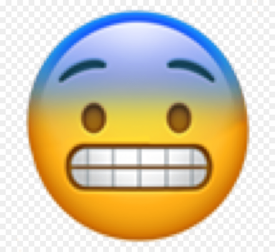 Emoji Mix Scared Emoji Freetoedit Smiley, Sphere, Disk, Bowling, Leisure Activities Png Image