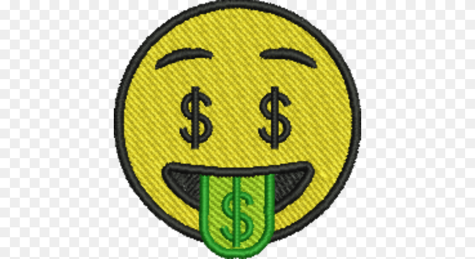 Emoji Money Tongue Iron On Patch, Badge, Logo, Symbol, Hockey Free Png