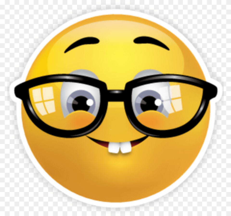 Emoji Nerd Emoticon Smiley Geek Nerd Emoji Transparent Background, Accessories, Glasses, Face, Head Free Png Download