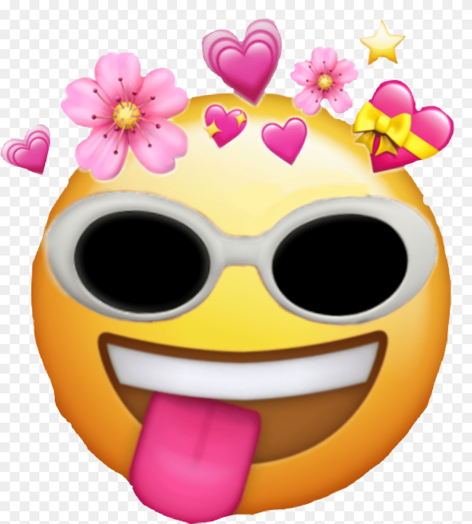 Emoji Newemoji Smile Crazyemoji Sticker By Siiri Transparent Background Heart Emoji Transparent, Accessories, Sunglasses, Flower, Petal Free Png Download