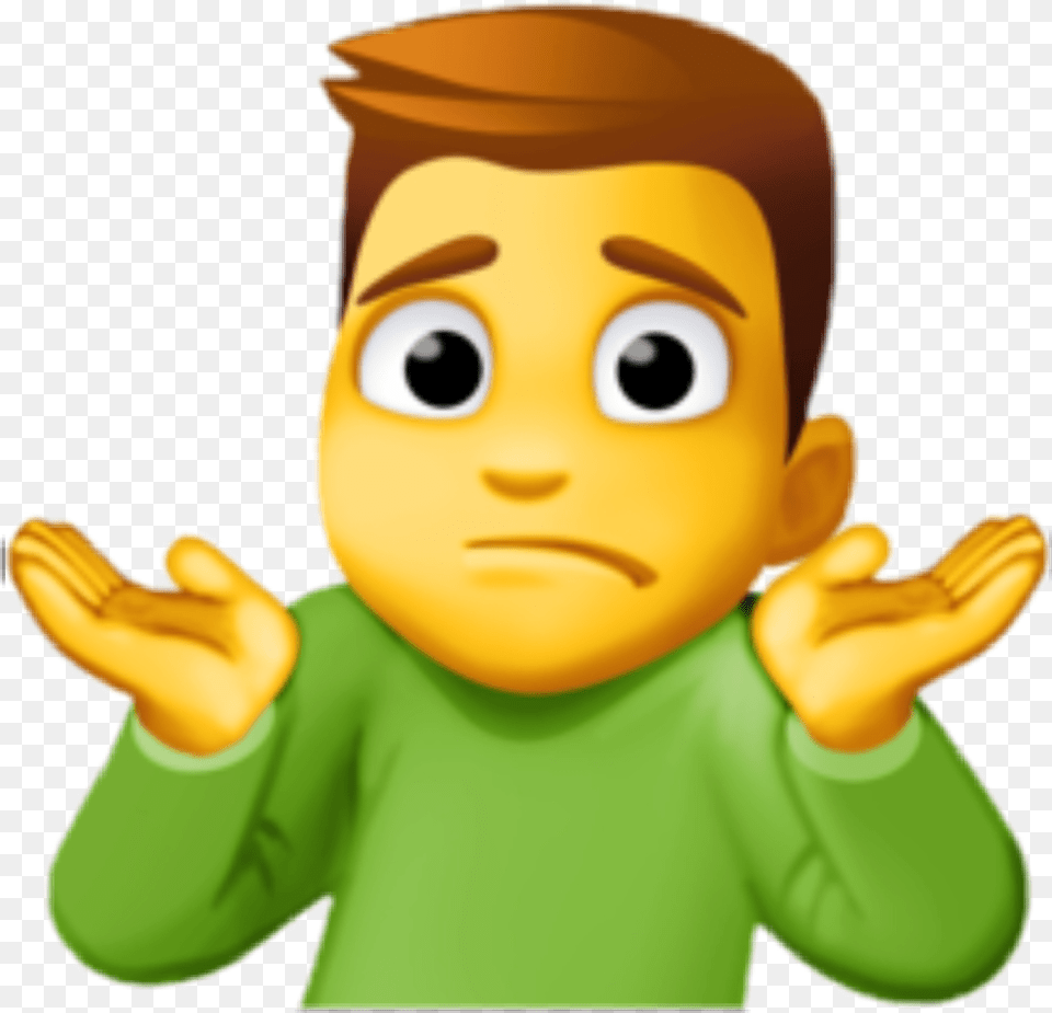 Emoji People Human Wtf Shrug Idk Emoji, Toy, Face, Head, Person Png