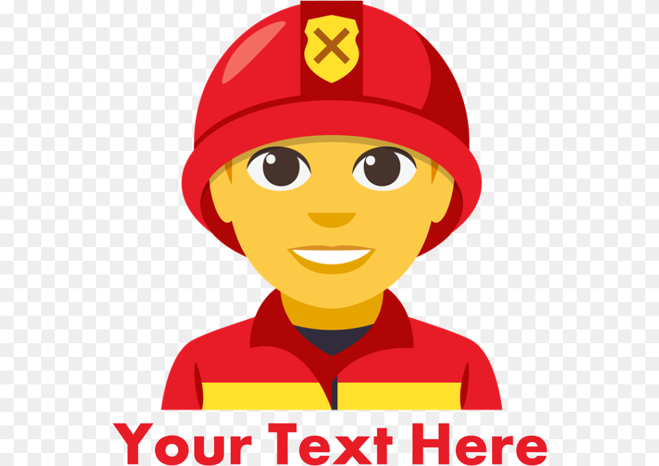 Emoji Personalized Firefighter Baby Hat Firefighter Emoji, Clothing, Hardhat, Helmet, Person Free Png Download