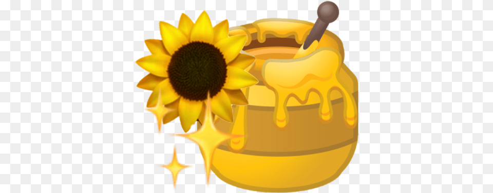 Emoji Picsart Stickers Aesthetic Yellow, Sunflower, Plant, Flower, Jar Png Image