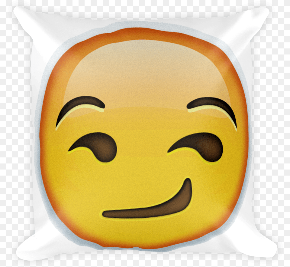 Emoji Pillow Smirking Face Face, Cushion, Home Decor, Animal, Bird Png Image