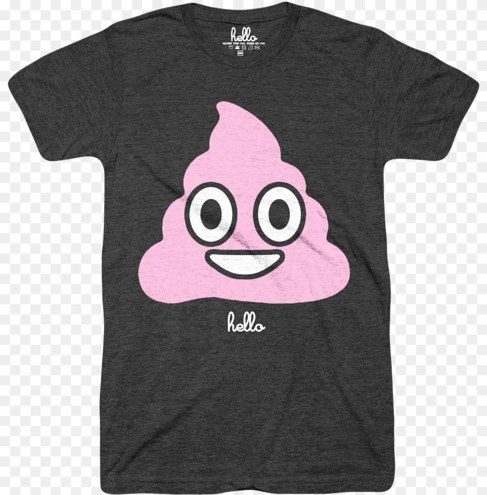 Emoji Poop Black Tri Blend Cartoon, Clothing, T-shirt, Shirt, Baby Free Transparent Png