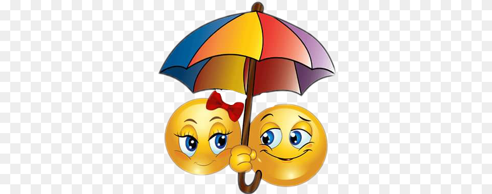 Emoji Rain Umbrella Love Hugsmorning Emoji Umbrella With Rain, Canopy, Baby, Person Free Png Download