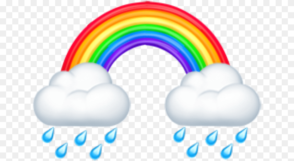 Emoji Rainbow Rain Cloud Rainbowemoji Rainbow Emoji, Light, Nature, Outdoors, Sky Free Png
