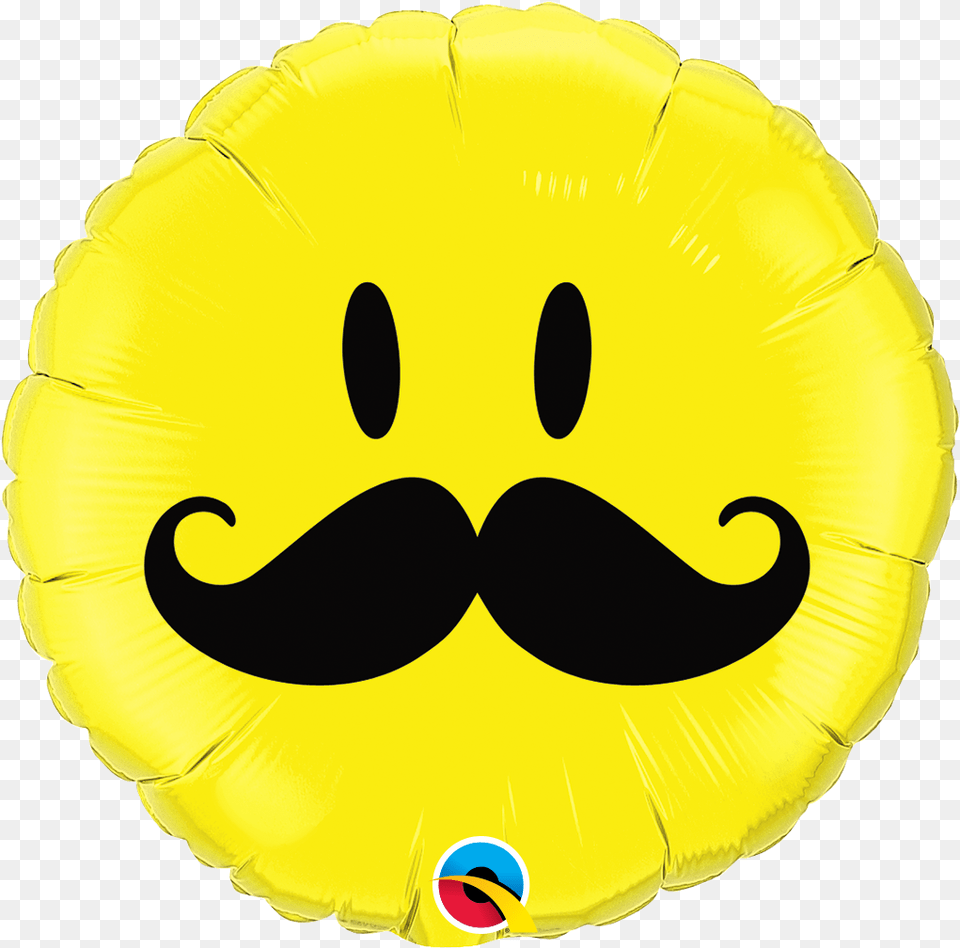 Emoji Smiley Face Mustache 18 Inch Foil Balloon Cloud 9 Pink Smiley Face, Head, Person, Ball, Football Free Png Download