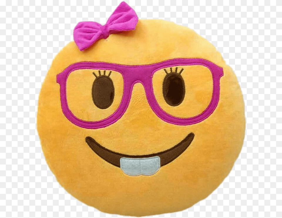 Emoji Smiley Laugh Face Lol Cute Funny Inlove Hearts Emoji Pillow, Accessories, Glasses, Plush, Toy Png Image