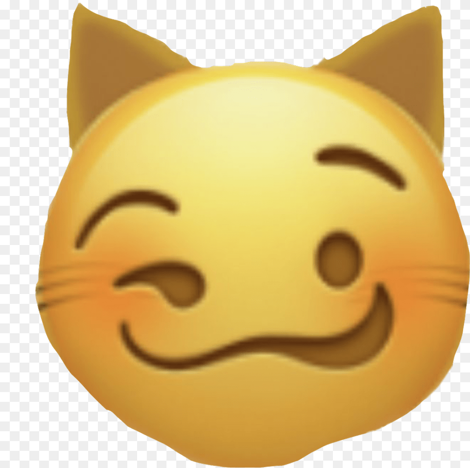 Emoji Sticker Cat Yellow Blush Whiskers Nervous, Snout, Animal, Mammal, Pet Png Image