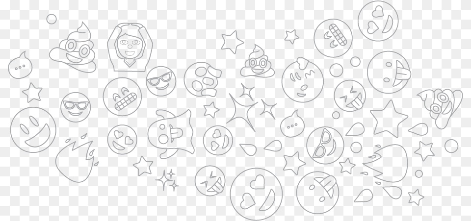 Emoji Swarm Line Art, Blackboard, Text Free Png